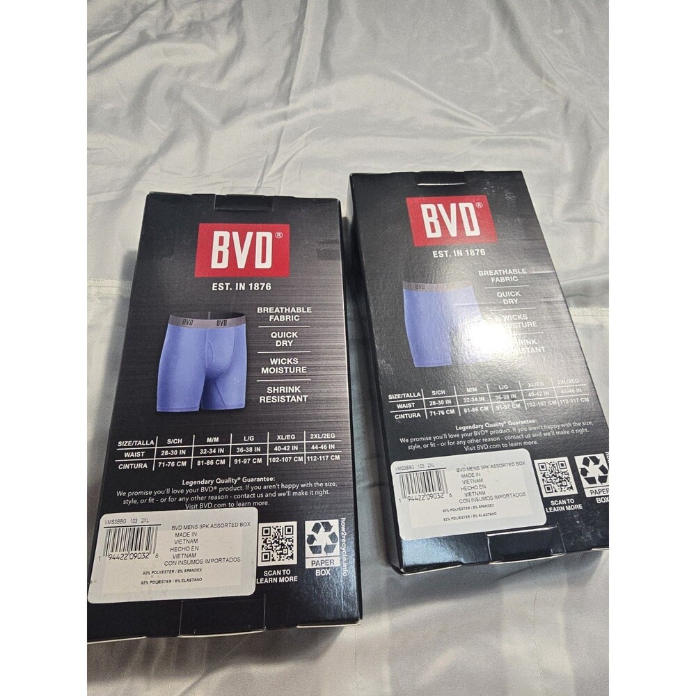 2 BoBVD 3 Pack Men’s Microfiber Boxer Briefs (Cooling Fabric & Odor Protection) - Picture 5 of 6